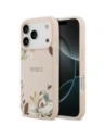 Etui Guess Grained Flowers Classic Logo MagSafe do Apple iPhone 17 Pro różowy