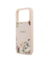 Etui Guess Grained Flowers Classic Logo MagSafe do Apple iPhone 17 Pro różowy