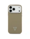 Etui Guess Grained Triangle Logo MagSafe do Apple iPhone 17 Pro brązowy