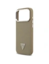 Etui Guess Grained Triangle Logo MagSafe do Apple iPhone 17 Pro brązowy