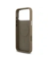 Etui Guess Grained Triangle Logo MagSafe do Apple iPhone 17 Pro brązowy