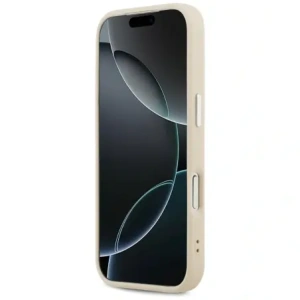 Etui Guess Peony Hot Stamp Script MagSafe do Apple iPhone 17 Pro beżowy