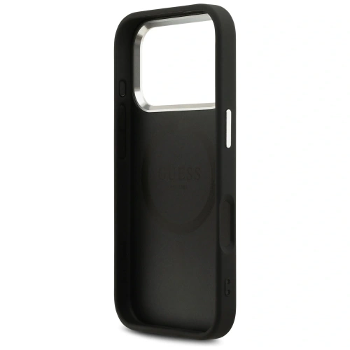 Etui Guess Peony Hot Stamp Script MagSafe do Apple iPhone 17 Pro czarny