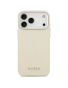 Etui Guess Peony Hot Stamp Script MagSafe do Apple iPhone 17 Pro Max beżowy