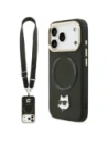 Etui Karl Lagerfeld Big Strap Choupette Metal Logo MagSafe do Apple iPhone 17 Pro czarny