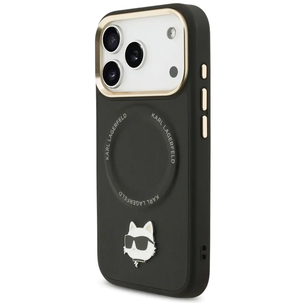 Etui Karl Lagerfeld Big Strap Choupette Metal Logo MagSafe do Apple iPhone 17 Pro czarny