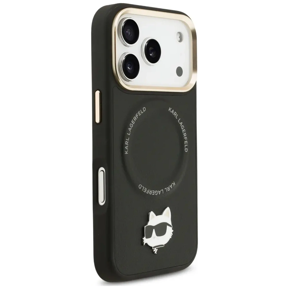 Etui Karl Lagerfeld Big Strap Choupette Metal Logo MagSafe do Apple iPhone 17 Pro czarny