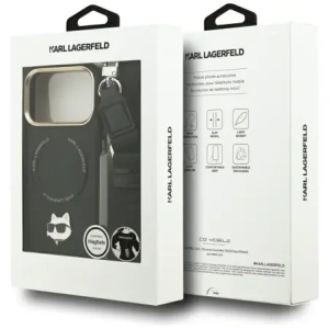 Etui Karl Lagerfeld Big Strap Choupette Metal Logo MagSafe do Apple iPhone 17 Pro czarny