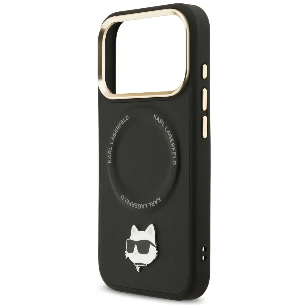 Etui Karl Lagerfeld Big Strap Choupette Metal Logo MagSafe do Apple iPhone 17 Pro Max czarny