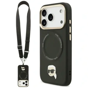 Etui Karl Lagerfeld Big Strap Karl Metal Logo MagSafe do Apple iPhone 17 Pro Max czarny
