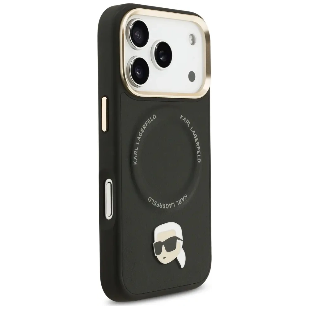 Etui Karl Lagerfeld Big Strap Karl Metal Logo MagSafe do Apple iPhone 17 Pro Max czarny