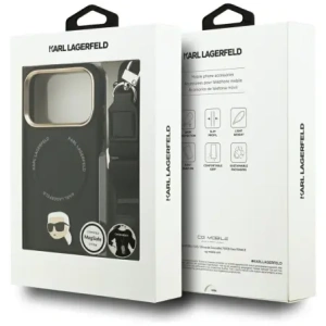 Etui Karl Lagerfeld Big Strap Karl Metal Logo MagSafe do Apple iPhone 17 Pro Max czarny