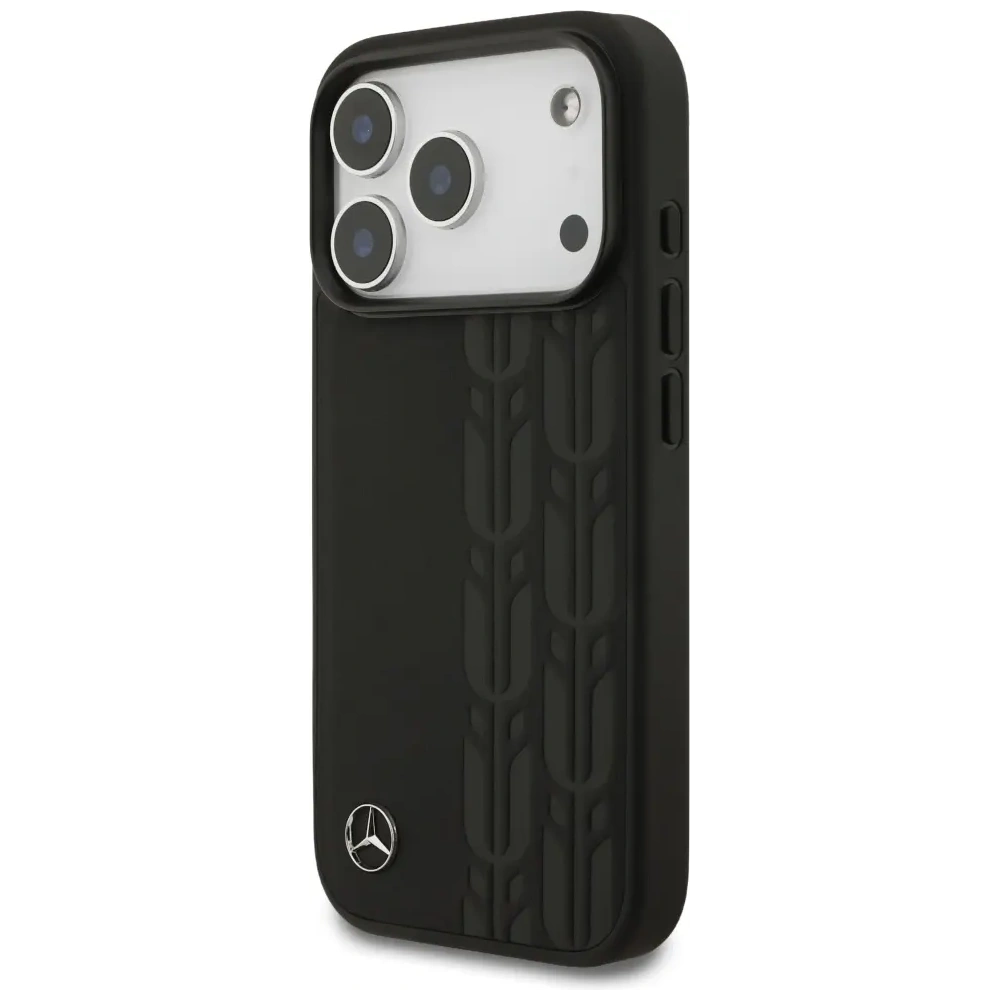 Etui Mercedes Leather Laurel Leaves MagSafe do Apple iPhone 17 Pro czarny