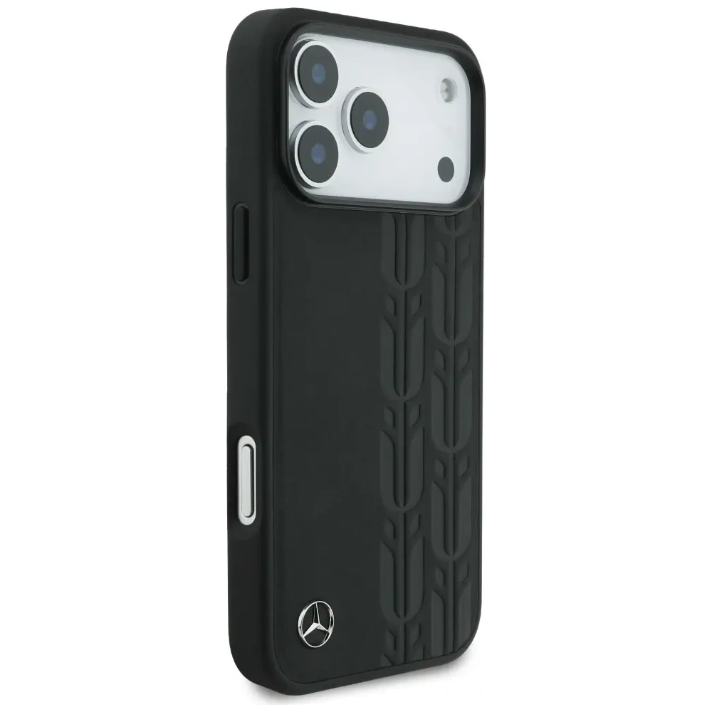 Etui Mercedes Leather Laurel Leaves MagSafe do Apple iPhone 17 Pro Max czarny