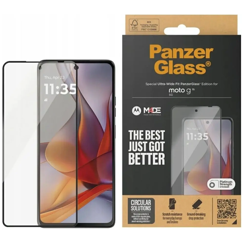 Szkło hartowane PanzerGlass do Motorola Moto G75 5G Screen Protection Ultra-Wide Fit