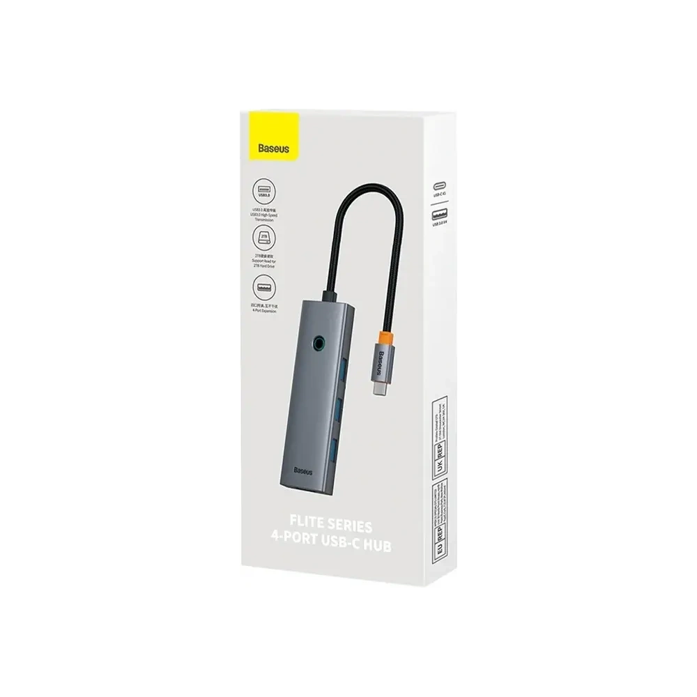 Hub 4w1 Baseus UltraJoy USB-C / 4xUSB-A 3.0 (szary)
