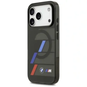 Etui BMW M IML Metal Buttons Tricolor Lines MagSafe do Apple iPhone 17 Pro czarny