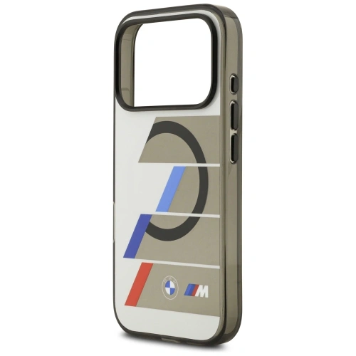 Etui BMW M IML Metal Buttons Tricolor Lines MagSafe do Apple iPhone 17 Pro Max antracyt