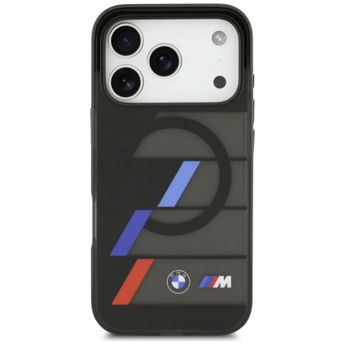 Etui BMW M IML Metal Buttons Tricolor Lines MagSafe do Apple iPhone 17 Pro Max czarny