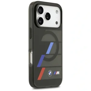 Etui BMW M IML Metal Buttons Tricolor Lines MagSafe do Apple iPhone 17 Pro Max czarny