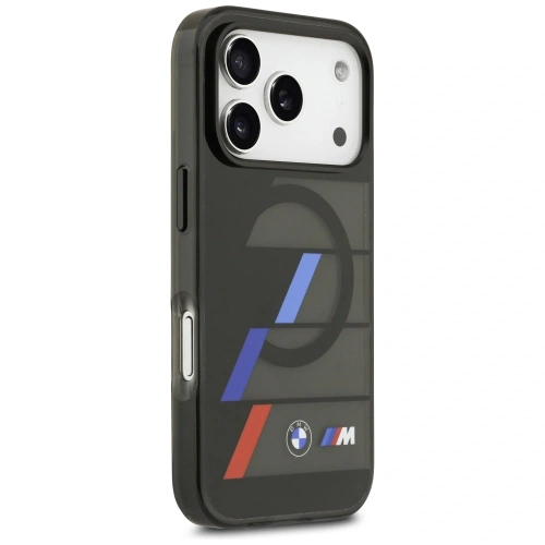 Etui BMW M IML Metal Buttons Tricolor Lines MagSafe do Apple iPhone 17 Pro Max czarny