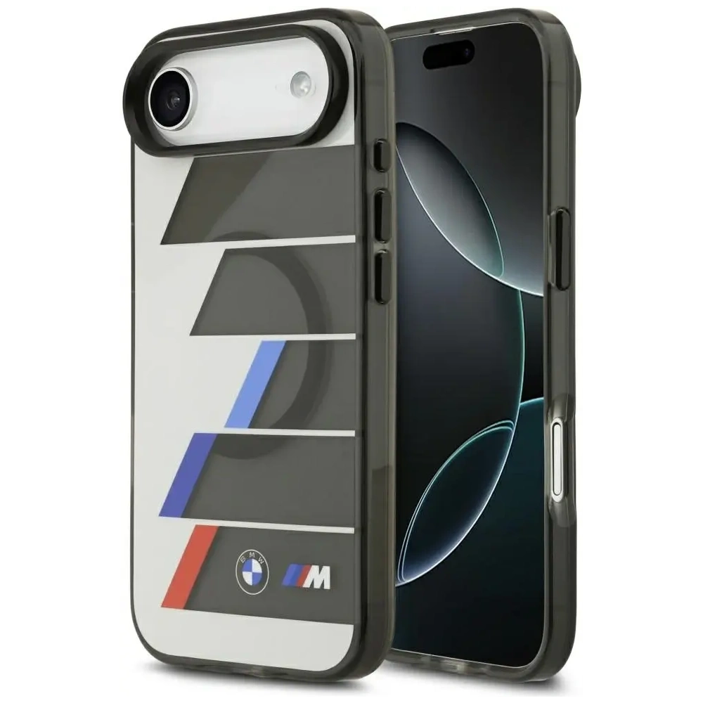 Etui BMW M IML Metal Buttons Tricolor Lines MagSafe do Apple iPhone Air antracyt