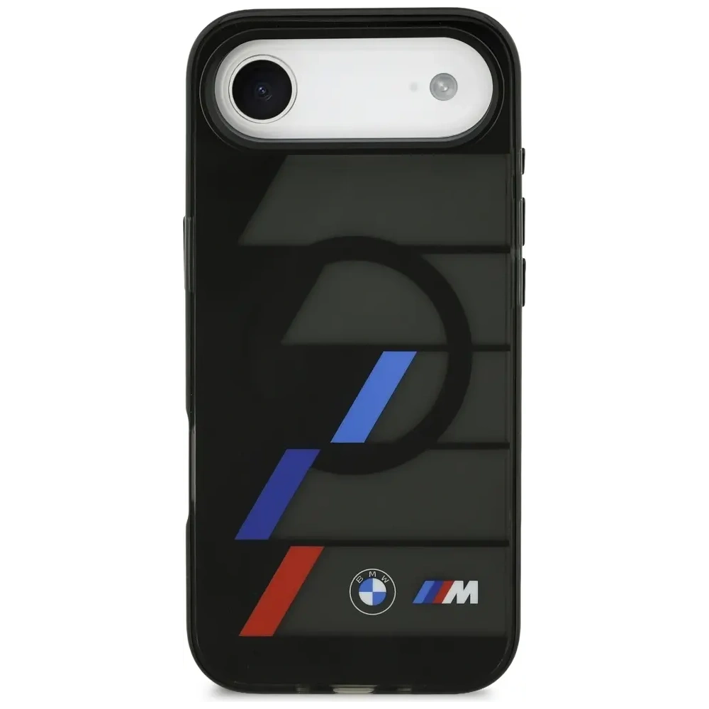 Etui BMW M IML Metal Buttons Tricolor Lines MagSafe do Apple iPhone Air czarny