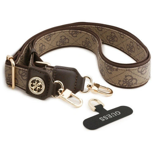 Uniwersalna smycz Guess Universal CBDY 4G Tether Patch Strass Metal Logo brązowy