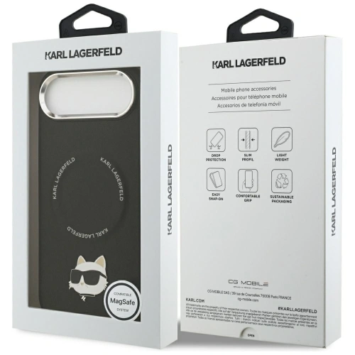 Etui Karl Lagerfeld Choupette Pin MagSafe do Apple iPhone Air czarny