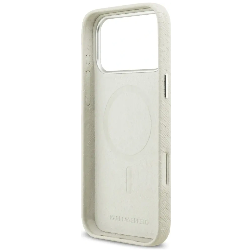 Etui Karl Lagerfeld FW Stamped Karl MagSafe do Apple iPhone 17 Pro Max beżowy