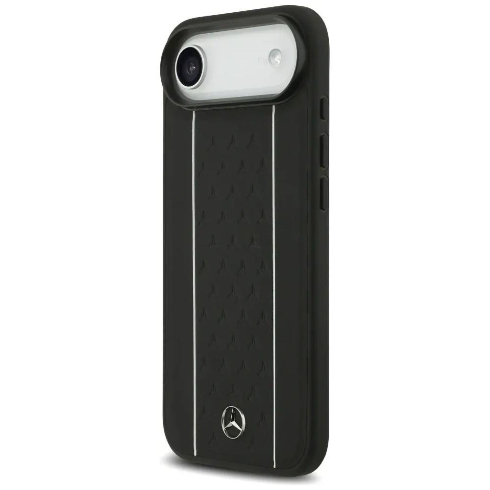 Etui Mercedes Leather Star Pattern Stripes MagSafe do Apple iPhone Air czarny