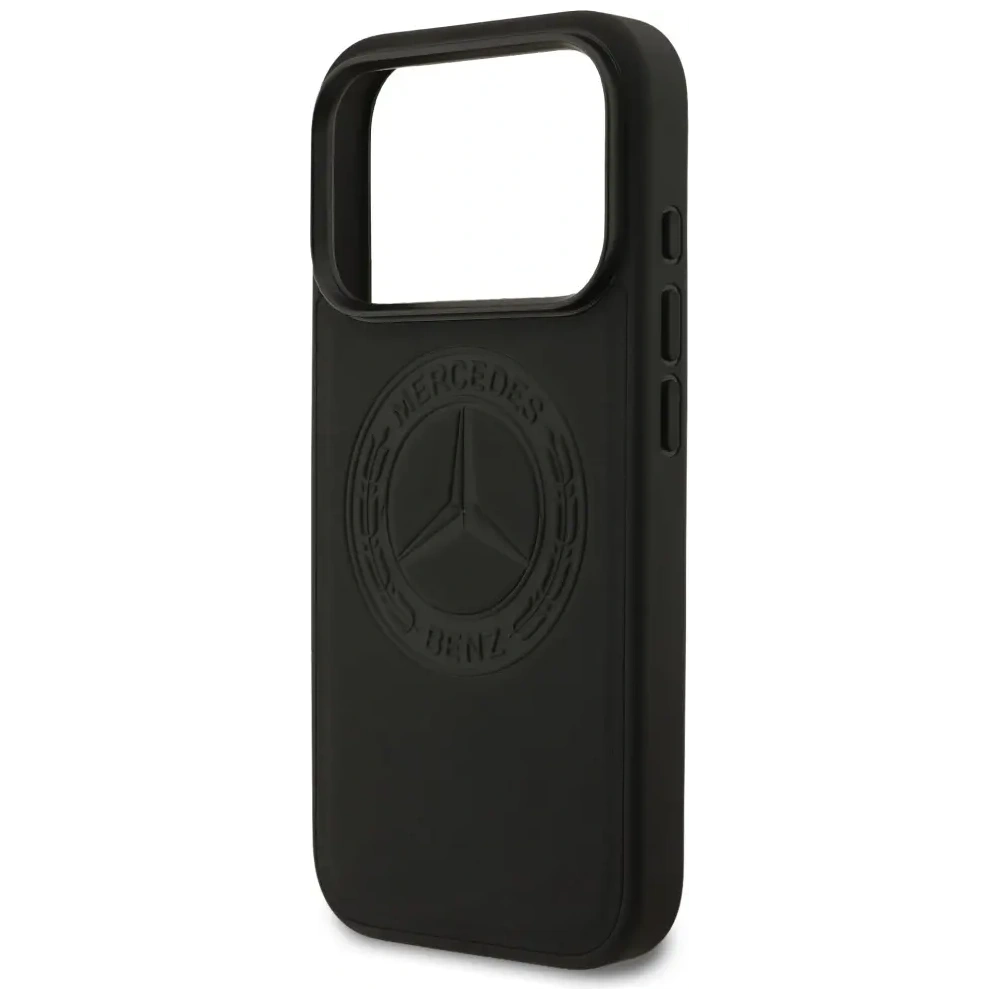 Etui Mercedes Leather Vintage Logo MagSafe do Apple iPhone 17 Pro czarny