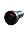 Kup Ładowarka samochodowa Baseus Particular Digital Display z wyświetlaczem, USB + USB-C, QC3.0+PD, 5A, 65W (srebrna) - BSU1596SLV - {ean13} - Sklep Home Screen