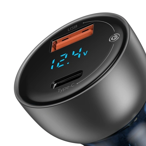 Kup Ładowarka samochodowa Baseus Particular Digital Display z wyświetlaczem, USB + USB-C, QC3.0+PD, 5A, 65W (srebrna) - BSU1596SLV - {ean13} - Sklep Home Screen