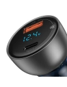 Kup Ładowarka samochodowa Baseus Particular Digital Display z wyświetlaczem, USB + USB-C, QC3.0+PD, 5A, 65W (srebrna) - BSU1596SLV - {ean13} - Sklep Home Screen