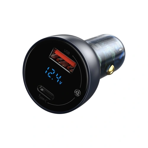 Kup Ładowarka samochodowa Baseus Particular Digital Display z wyświetlaczem, USB + USB-C, QC3.0+PD, 5A, 65W (szara) - BSU1597GRY - {ean13} - Sklep Home Screen