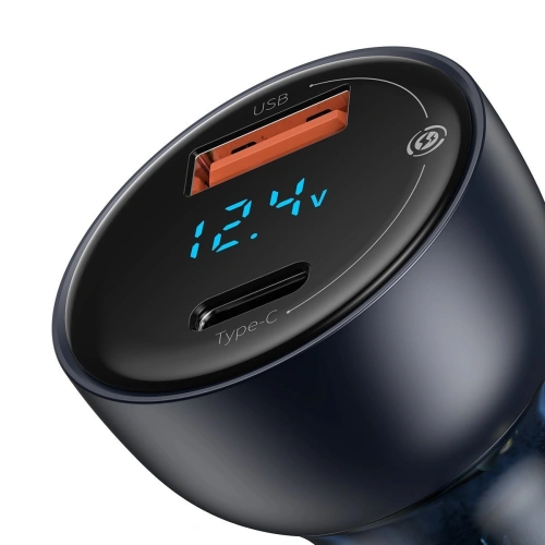 Kup Ładowarka samochodowa Baseus Particular Digital Display z wyświetlaczem, USB + USB-C, QC3.0+PD, 5A, 65W (szara) - BSU1597GRY - {ean13} - Sklep Home Screen