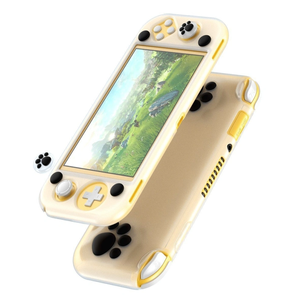 Silikonowe etui Baseus GS06L do konsoli Nintendo Switch Lite + silikonowe nakładki na pady (biało-czarne)