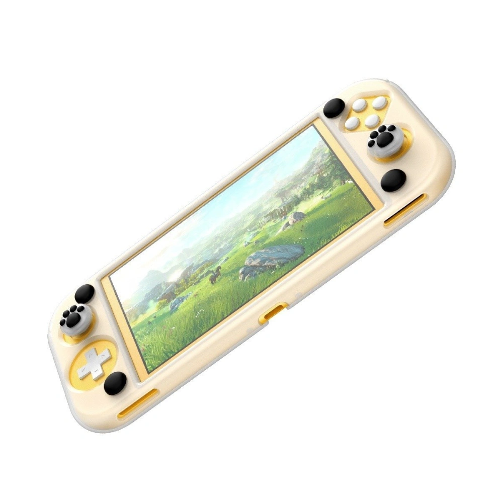 Silikonowe etui Baseus GS06L do konsoli Nintendo Switch Lite + silikonowe nakładki na pady (biało-czarne)