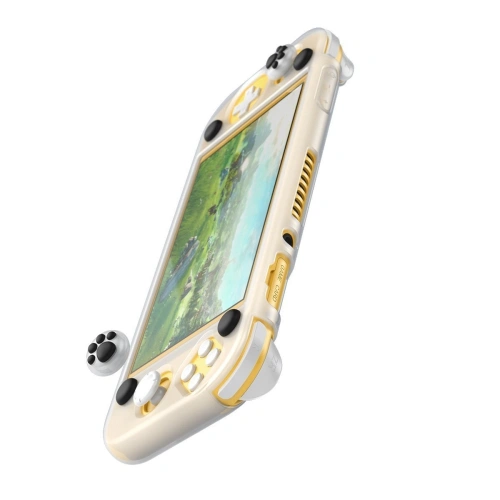 Kup Etui din silicon Baseus GS06L pentru consola Nintendo Switch Lite + capace din silicon pentru butoane (alb-negru) - BSU1608WHTBLK - {ean13} - Sklep Home Screen