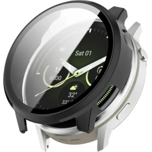 Etui ze szkłem do zegarka Bizon Case+Glass Watch do Garmin Venu 4 45mm czarne