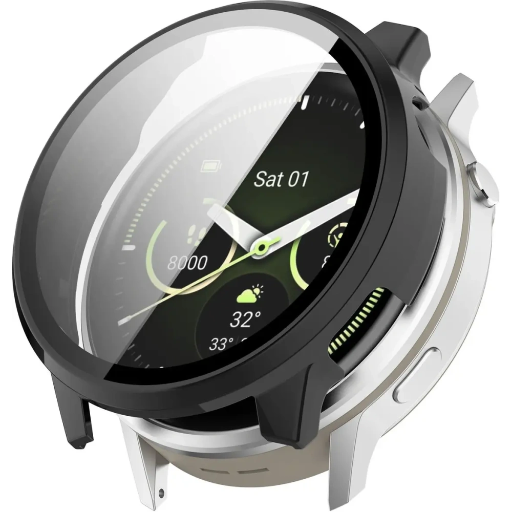 Etui ze szkłem do zegarka Bizon Case+Glass Watch do Garmin Venu 4 45mm czarne