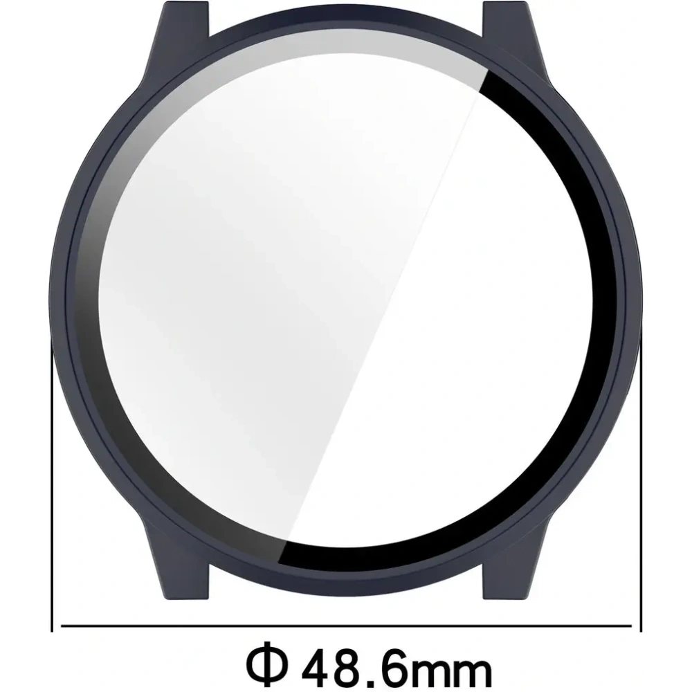 Etui ze szkłem do zegarka Bizon Case+Glass Watch do Garmin Venu 4 45mm ciemnoniebieskie