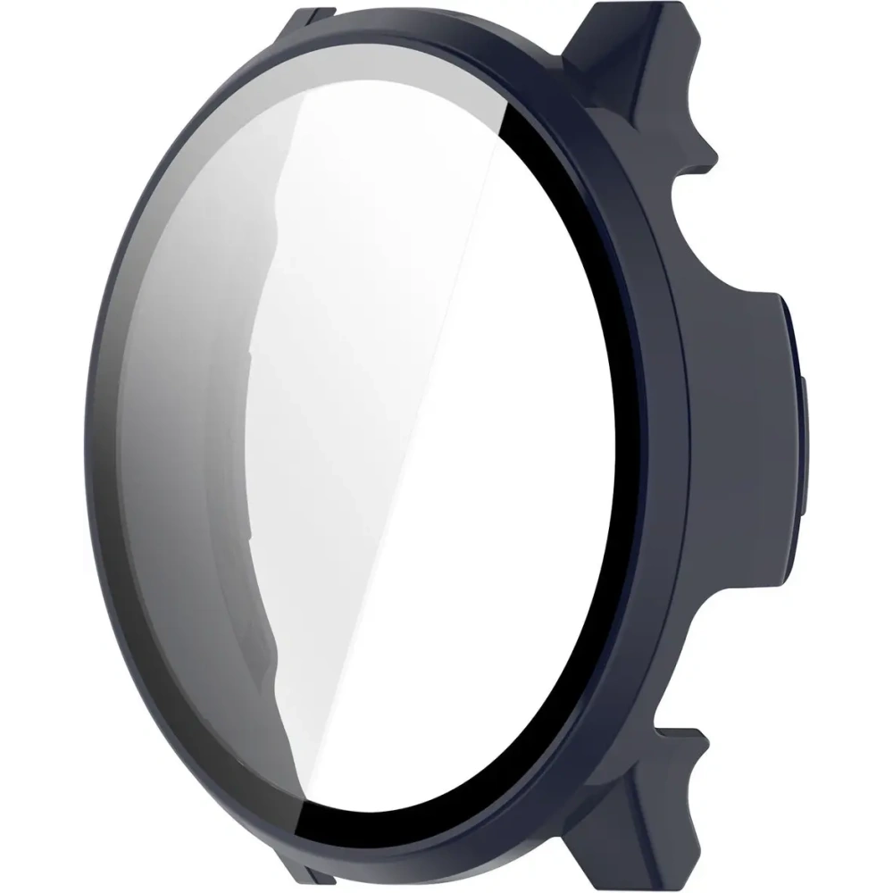 Etui ze szkłem do zegarka Bizon Case+Glass Watch do Garmin Venu 4 45mm ciemnoniebieskie