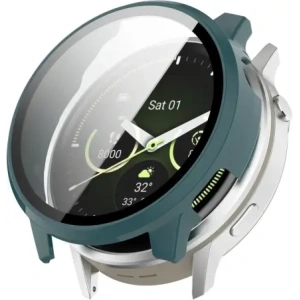 Etui ze szkłem do zegarka Bizon Case+Glass Watch do Garmin Venu 4 45mm zielone