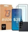 2x Szkło + szybka na aparat Bizon Edge Pack do Samsung Galaxy S25 FE
