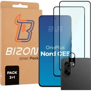 2x Szkło + szybka na aparat Bizon Edge Pack do OnePlus Nord CE5 5G