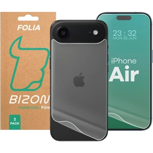 Folia hydrożelowa na tył i przód Bizon Glass Hydrogel Pack do Apple iPhone Air