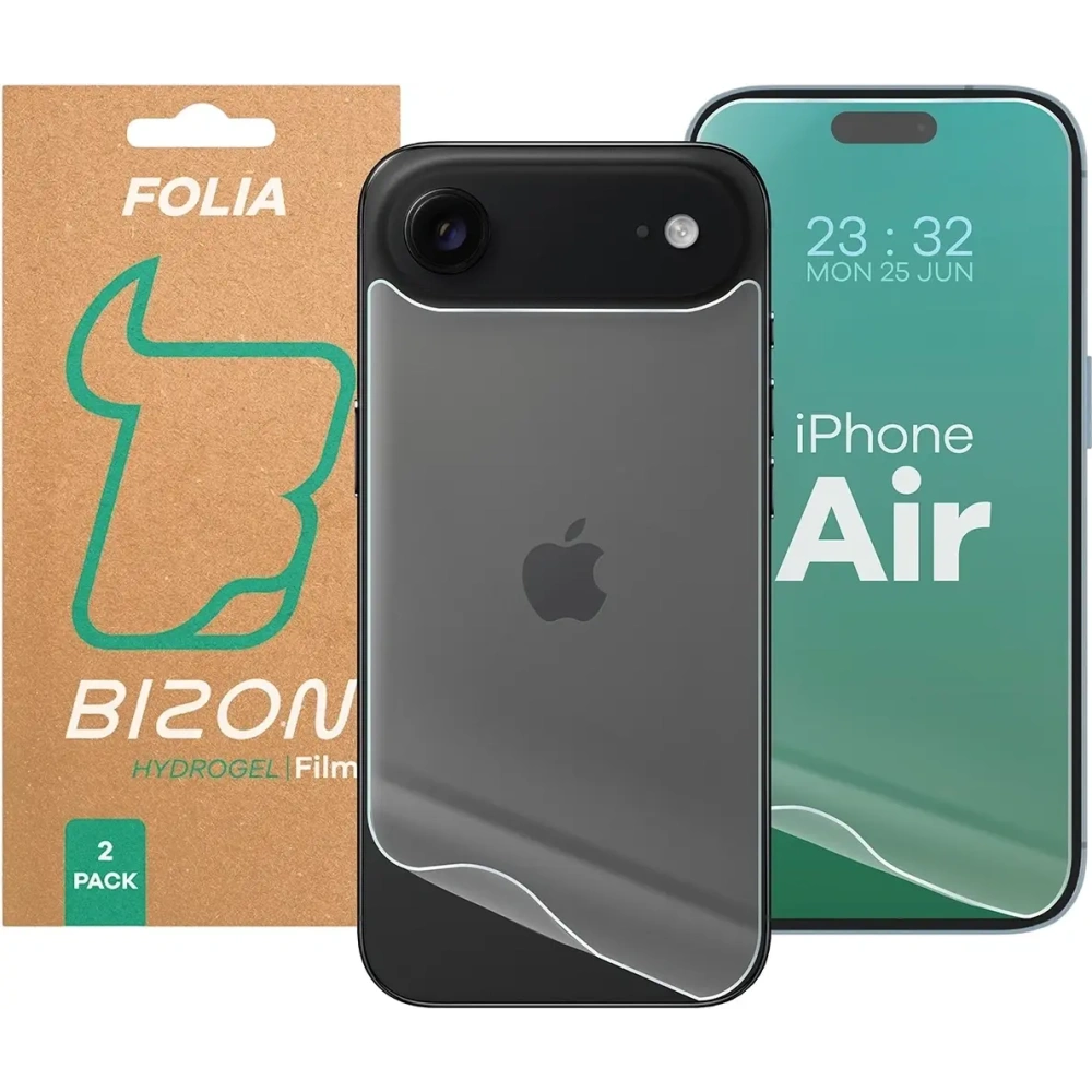 Folia hydrożelowa na tył i przód Bizon Glass Hydrogel Pack do Apple iPhone Air