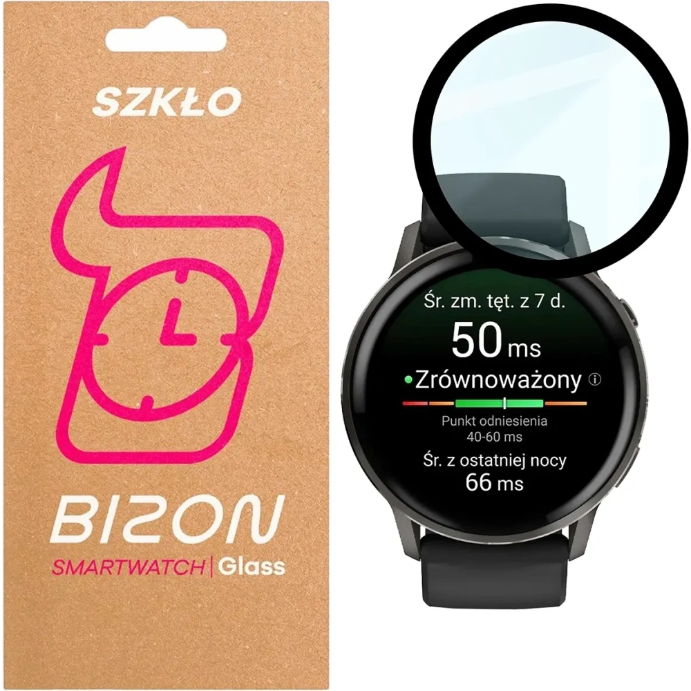 Szkło hybrydowe Bizon Glass Watch Edge Hybrid do Garmin Venu 4 45mm czarne